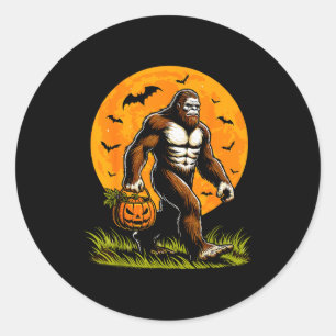Gruseliger Bigfoot Halloween-Kürbis Lustiger Hallo Runder Aufkleber