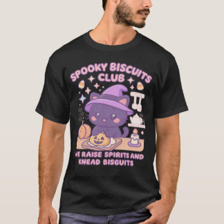 Gruseliger Biscuit-Club Katze Halloween Lustiges B T-Shirt