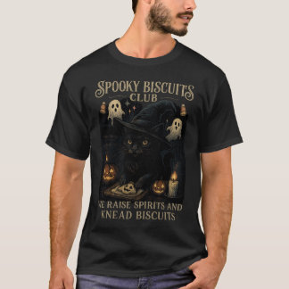 Gruseliger Biscuit-Club Katze Halloween Lustiges B T-Shirt