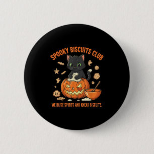 Gruseliger Biscuit-Club Katze Lustiger Halloween-B Button