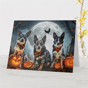 Gruseliger Blue Heeler Halloween Karte