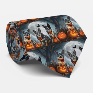 Gruseliger Blue Heeler Halloween Krawatte