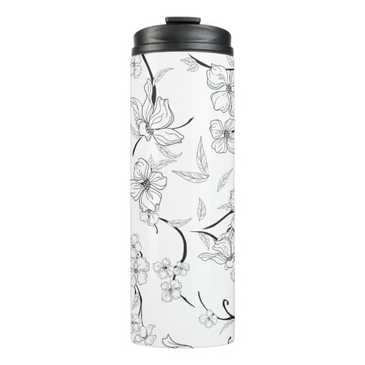 Gruseliger Blumenmuster 7 Thermosbecher (Vorderseite)