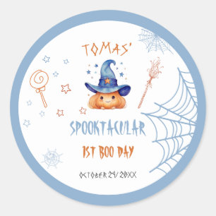Gruseliger Boo-Tag Halloween-Jungen-Geburtstag Runder Aufkleber