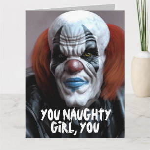 GRUSELIGER BÖSER CLOWN FÜR IHREN UMARMUNGS-SPAßIGE KARTE