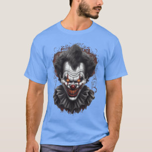 Gruseliger Böser Clown Halloween Horror Retro T-Shirt