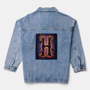 Gruseliger Buchstabe H Männer Jeansjacke