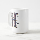 Gruseliger Buchstabe H Männer Kaffeetasse (Vorderseite Links)