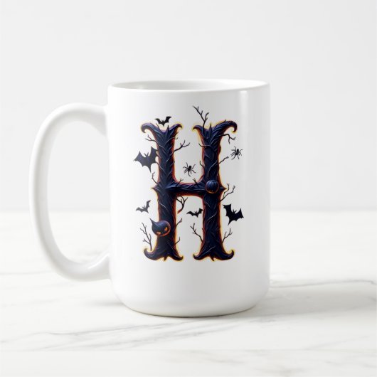 Gruseliger Buchstabe H Männer Kaffeetasse (Links)