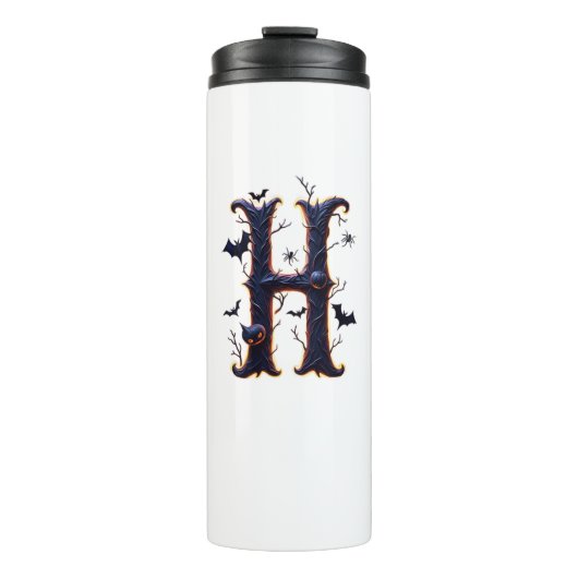 Gruseliger Buchstabe H Männer Thermosbecher (Vorderseite)