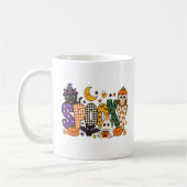 Gruseliger Buchstabenblock Kaffeetasse (Links)