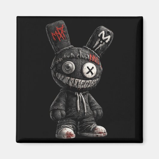 Gruseliger Bunny-Horror-Goth-Grunge-Emo-Dunkle Äst Magnet (Vorne)