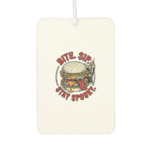 Gruseliger Burger-Shirt Vintage-Gravur Halloween G Autolufterfrischer