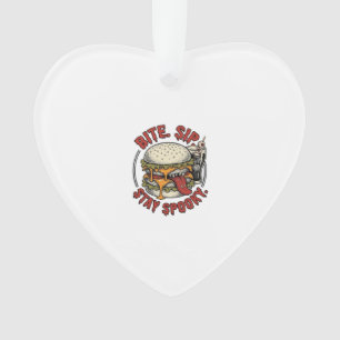 Gruseliger Burger-Shirt Vintage-Gravur Halloween G Ornament