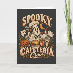 Gruseliger Cafeteria-Mitarbeiter Halloween-Geist M Karte