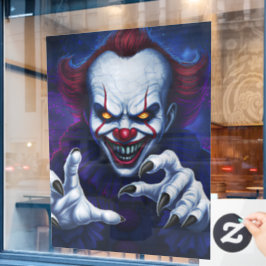 Gruseliger Clown-Fensteraufkleber Fensteraufkleber
