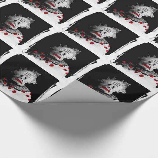 Gruseliger Clown Geschenkpapier (Ecke)