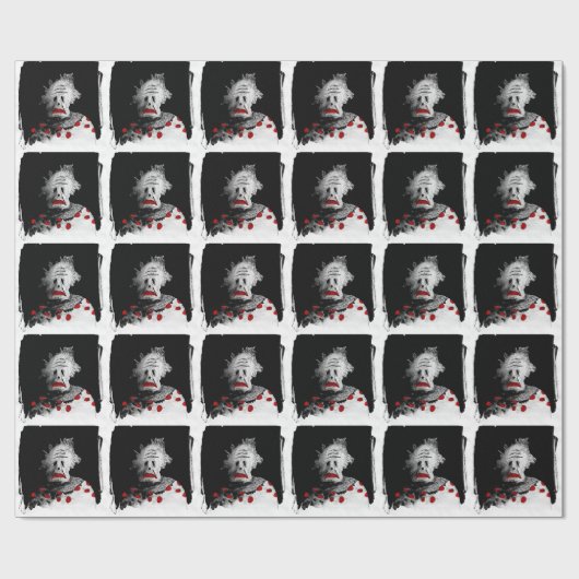 Gruseliger Clown Geschenkpapier (Flach)