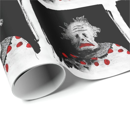 Gruseliger Clown Geschenkpapier (Rolleneckpunkt)