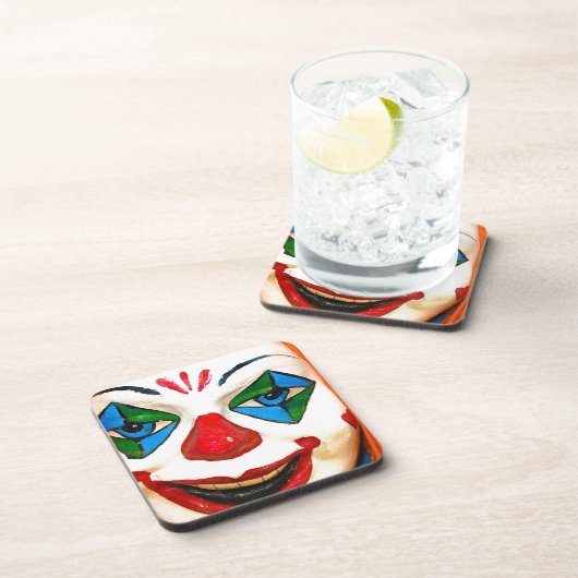 Gruseliger Clown Getränkeuntersetzer (Rechte Seite)