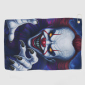Gruseliger Clown Golf Handtuch (Horizontal)