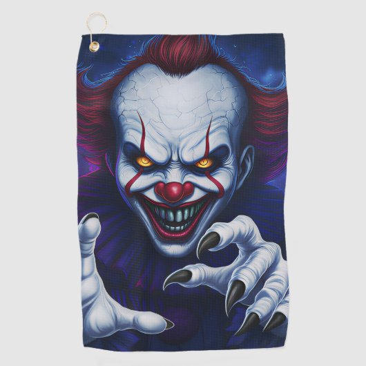 Gruseliger Clown Golf Handtuch (Vorderseite)