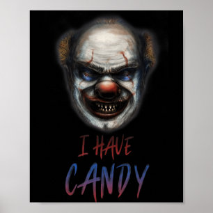 Gruseliger Clown Unheimliches Halloween-Shirt Ich  Poster