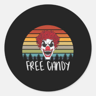 Gruseliger Clown Vintage Retro Gruseliger Böser Ho Runder Aufkleber