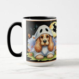 Gruseliger Cocker Spaniel Geist Hund Halloween-Ges Tasse