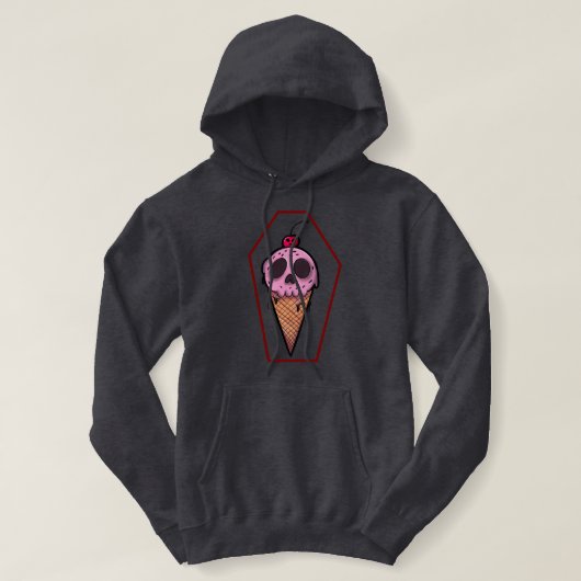 Gruseliger Cream Unisex Hoodie (Design vorne)