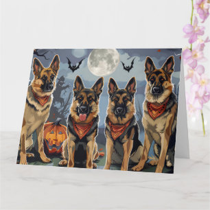 Gruseliger Deutscher Schäferhund Halloween Karte