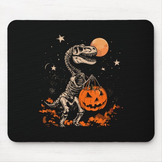 Gruseliger Dinosaurier-Skelett-Schrecklicher Kürbi Mousepad (Vorne)