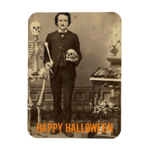 Gruseliger Edgar Allan Poe Halloween Magnet