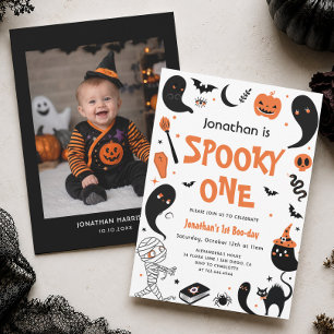 Gruseliger Ein Halloween 1. Geburtstag Junge Einladung