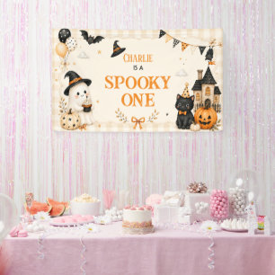 Gruseliger Ein Halloween 1. Geburtstag Mädchen Gei Banner