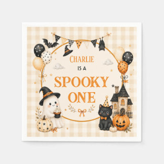 Gruseliger Ein Halloween 1. Geburtstag Mädchen Gei Serviette