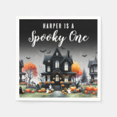 Gruseliger ein Halloween 1. Geburtstagsparty Serviette (Vorderseite)