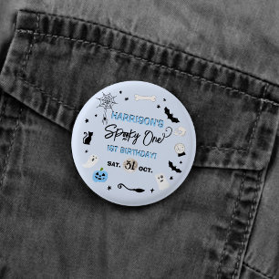 Gruseliger Einziger! Jungen Halloween 1. Geburtsta Button