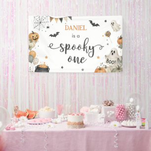 Gruseliger Erster Halloween 1. Geburtstag Mädchen Banner