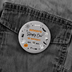 Gruseliger Erster! Halloween 1. Geburtstagsfeier Button