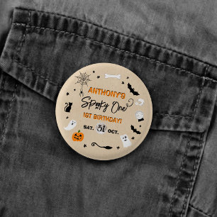 Gruseliger Erster! Halloween 1. Geburtstagsfeier Button