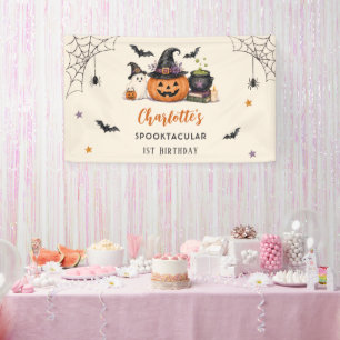 Gruseliger Erster Halloween Geburtstag Mädchen Gei Banner