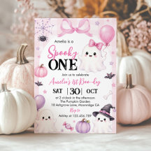 Gruseliger Erster Halloween-Geist Rosa Geburtstags