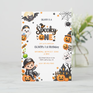 Gruseliger Erster Halloween-Junge 1. Geburtstag Einladung