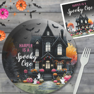 Gruseliger Erster Pinker Halloween Geburtstag zum  Pappteller