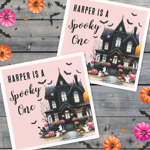 Gruseliger Erster Pinker Halloween Geburtstag zum Serviette