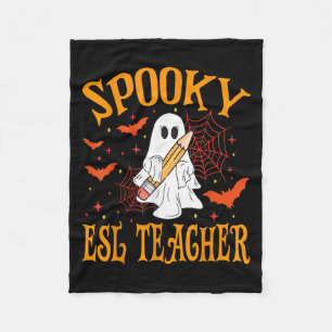 Gruseliger ESL-Lehrer-Geist Lustiger Halloween-Sch Fleecedecke