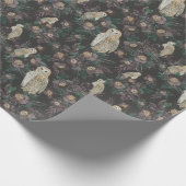 Gruseliger Eule & Nacht Blumenmuster Geschenkpapier (Ecke)