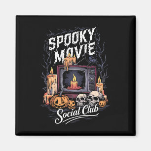 Gruseliger Film Sozialclub Vintage TV Halloween Ho Magnet