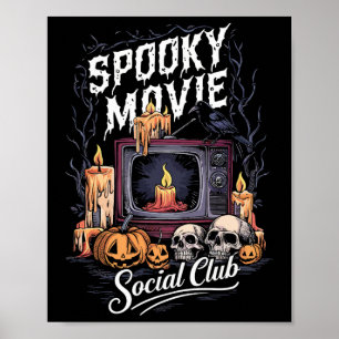 Gruseliger Film Sozialclub Vintage TV Halloween Ho Poster
